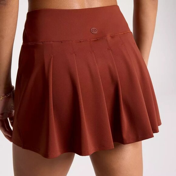 CALIA Women's PowerMove Pleated Back Skort Red Brown Size Large Tennis Stretch - Picture 4 of 5